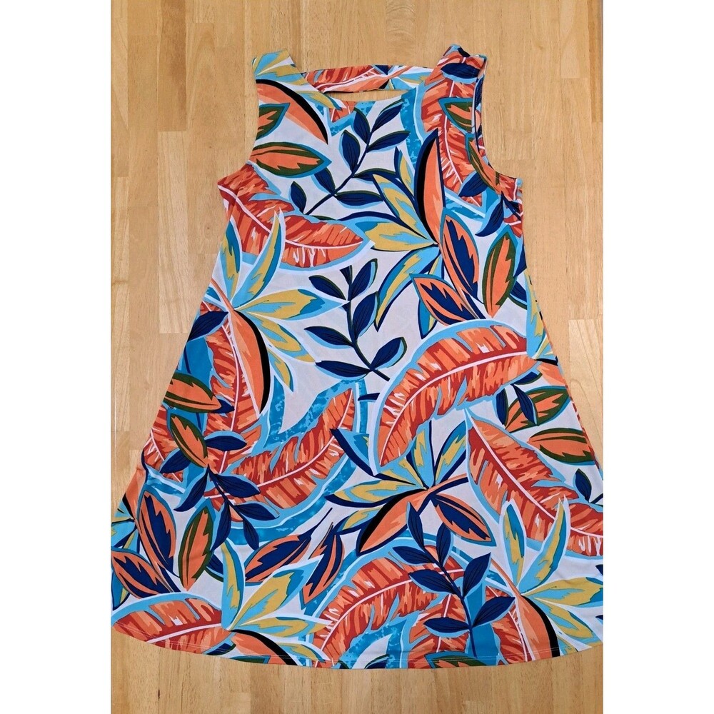 MSK Dress Lot of 2 Tropical Floral Paisley Stretchy Comfortable Size Medium - Picture 2 of 15